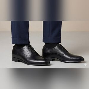 Classic Black Leather Men's Dress Shoes Sz8